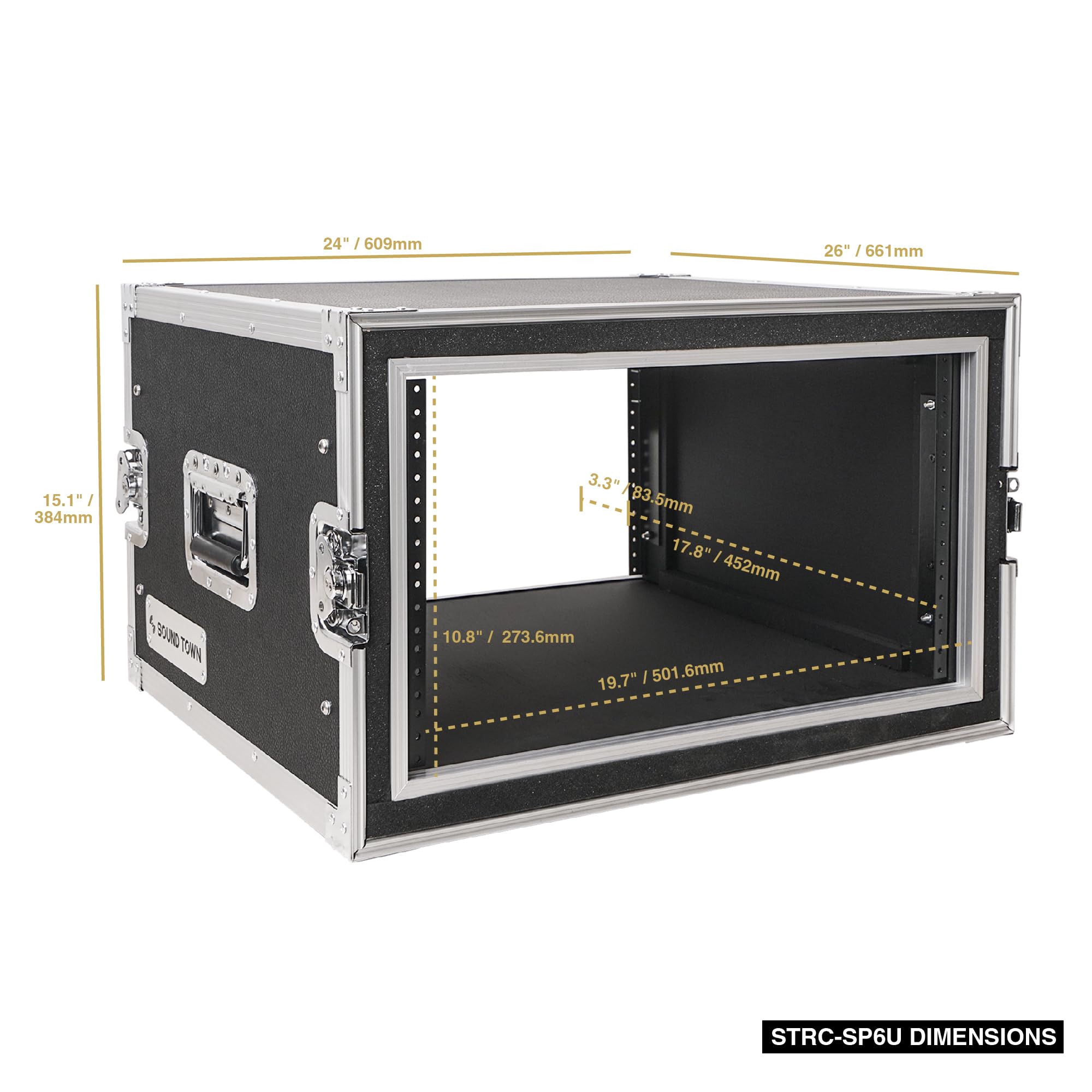Amazon.com: Sound Town Shock Mount 6U ATA Plywood Rack Case